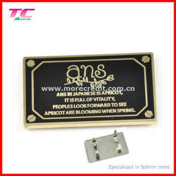 Metal Logo Plate for Handbag